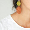 Jasmin duo earrings olive and brown